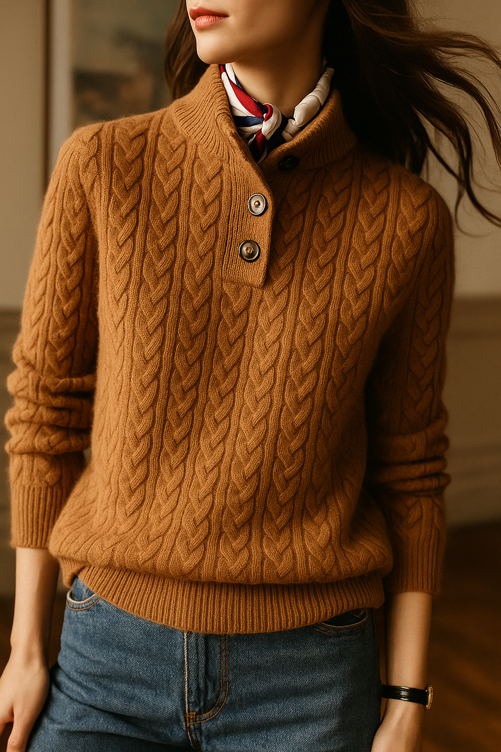 Ardenno – Maglione in Cashmere con Bottoni.