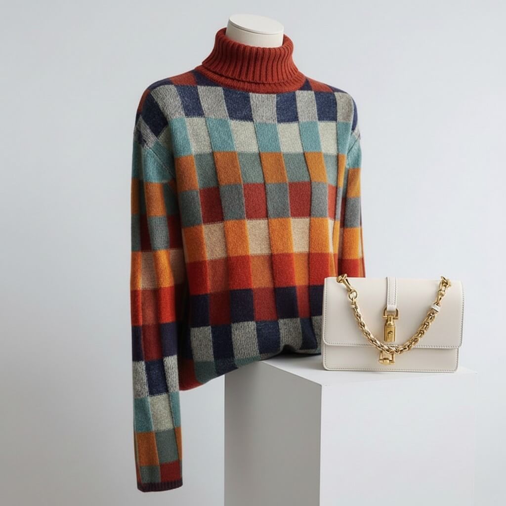 Bianca – Maglione in Merino a Quadri